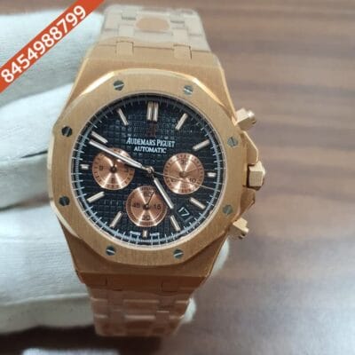 Audemars Piguet Royal Oak Chronograph 45mm Rose Gold Black Dial Swiss Watch