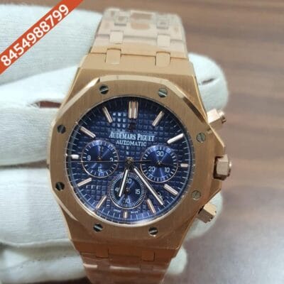 Audemars Piguet Royal Oak Chronograph Full Rose Gold 41mm Blue Dial Swiss Automatic Watch