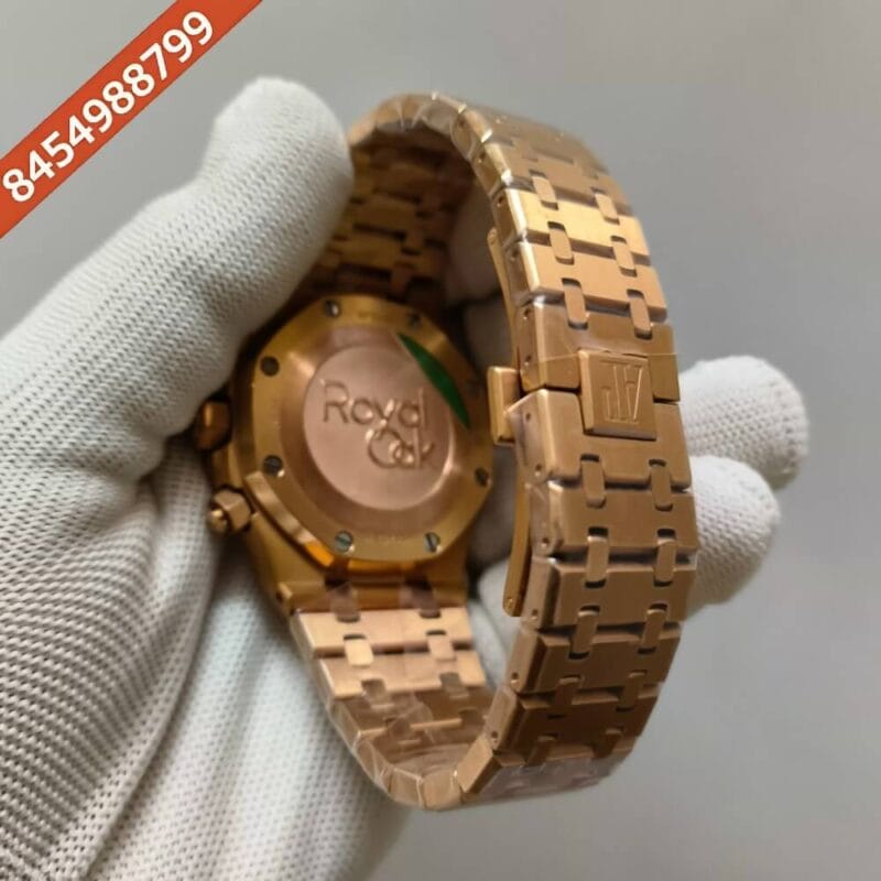 Audemars Piguet Royal Oak Chronograph Rose Gold Black Swiss ETA Valjoux 7750 Automatic Watch - Image 2