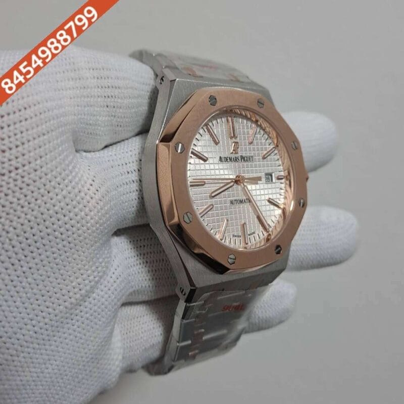 Audemars Piguet Royal Oak Dual Tone White Dial Swiss Automatic Watch - Image 3