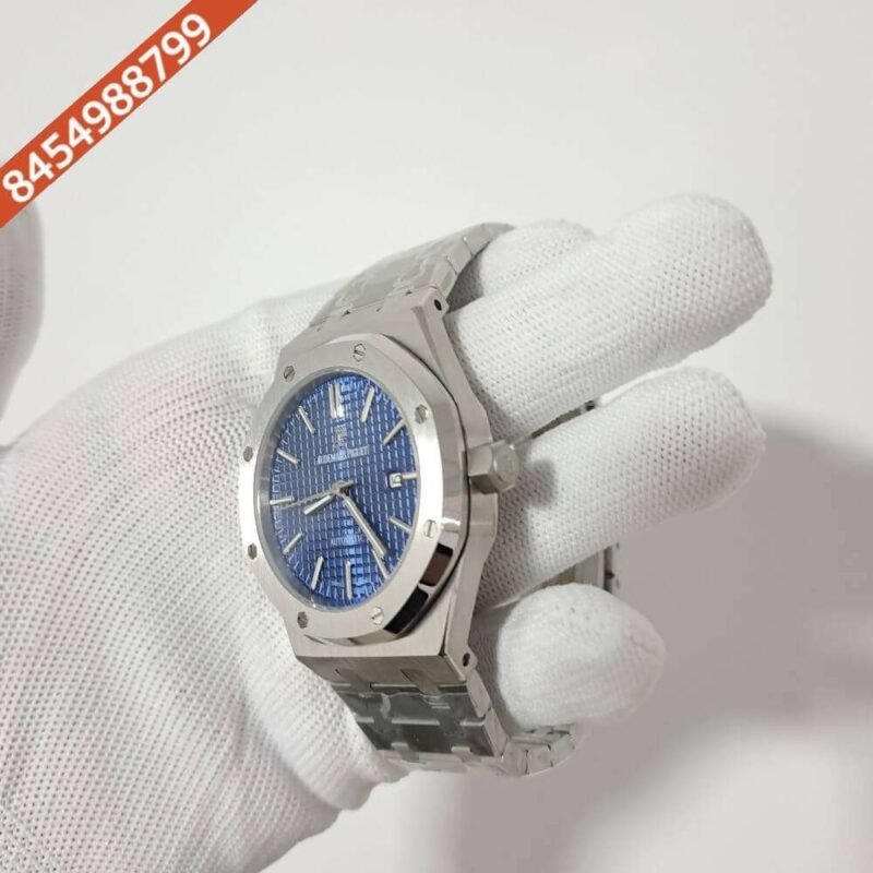 Audemars Piguet Royal Oak Silver Blue Dial Swiss Automatic Watch - Image 2