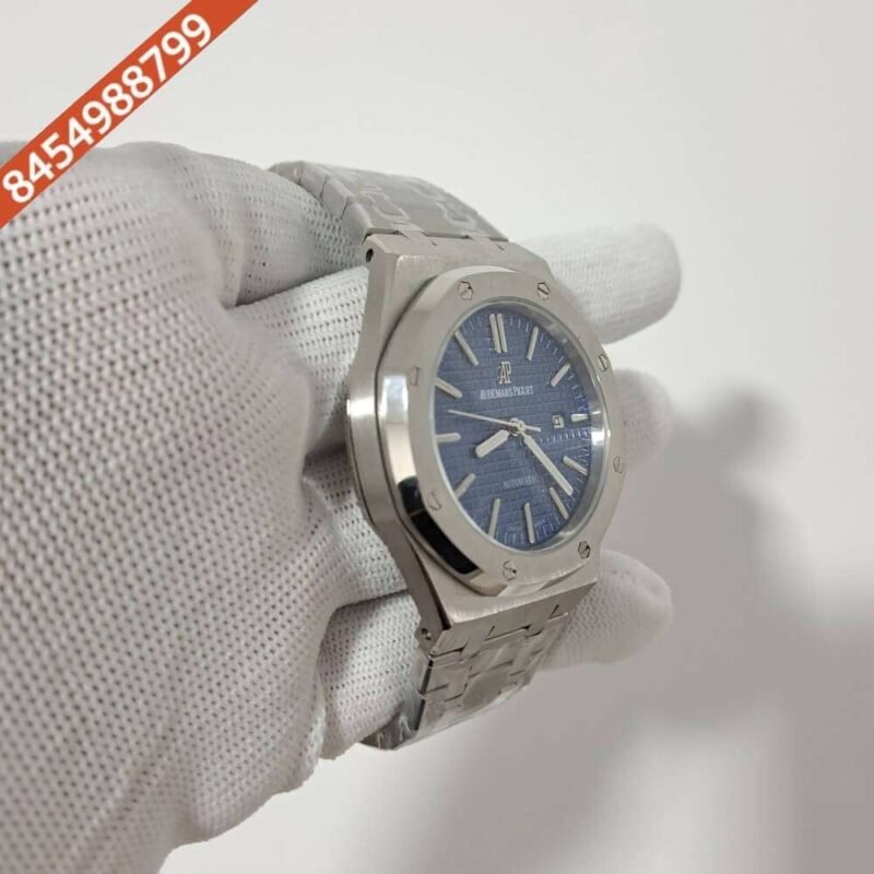 Audemars Piguet Royal Oak Silver Blue Dial Swiss Automatic Watch - Image 3