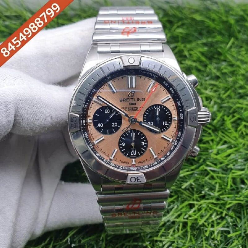 Breitling CHRONOMAT B01 42 Steel Orange Dial Swiss ETA Self-winding Movement Watch