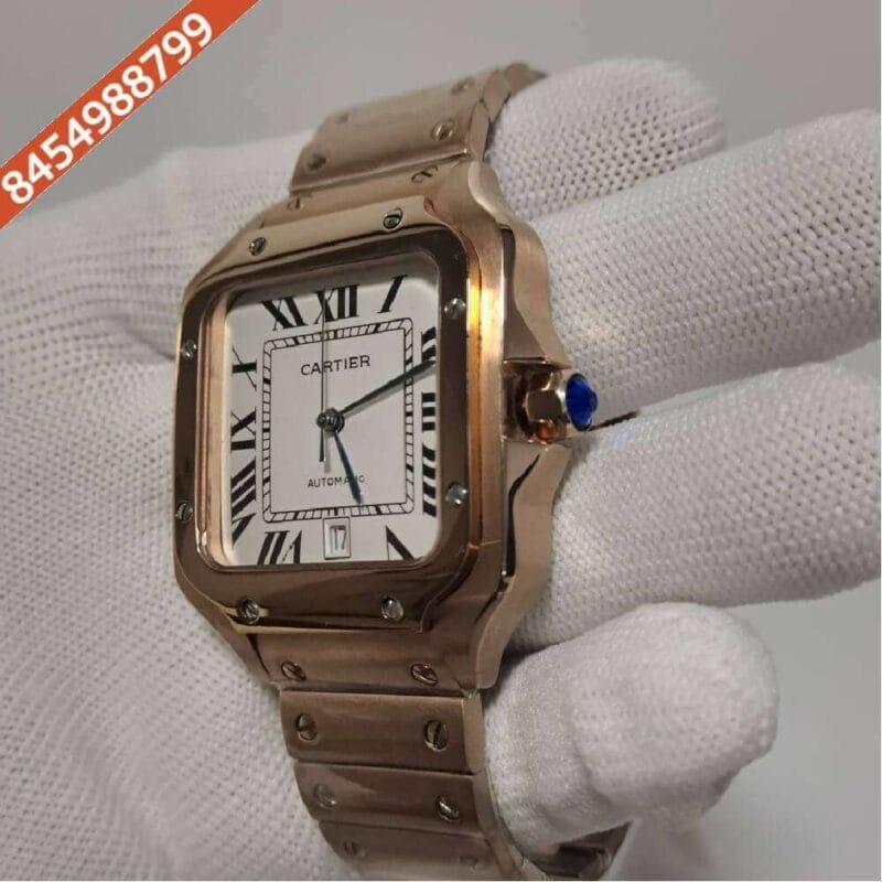 Cartier Santos 100 Steel White Dial Swiss Automatic Watch - Image 3