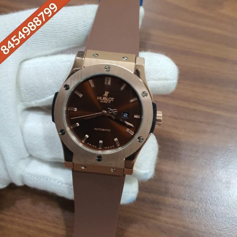 Hublot Classic Fusion Brown Dial Brown Rubber Strap Swiss Automatic Watch