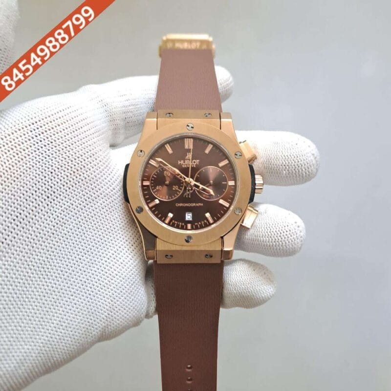 Hublot Classic Fusion Chronograph Brown Rubber Strap Watch