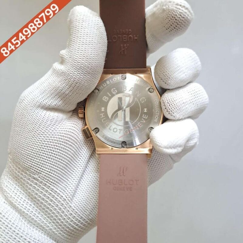 Hublot Classic Fusion Chronograph Brown Rubber Strap Watch - Image 4