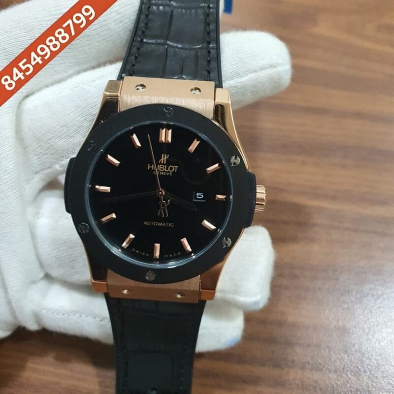Hublot Classic Fusion Full Black Rose Gold  Bezel Swiss Automatic Watch