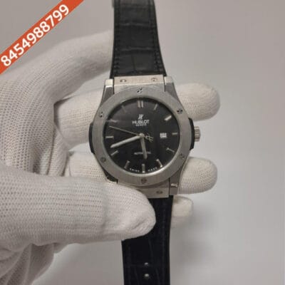 Hublot Classic Fusion Full Black Silver Bezel Swiss Automatic Watch