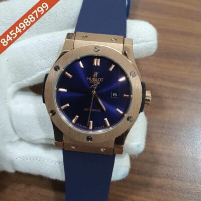 Hublot Classic Fusion Full Blue Rose Gold Bezel Swiss Automatic Watch