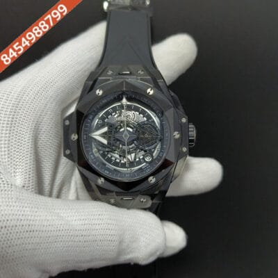 Hublot King Unicorn Full Black Rubber Strap Watch