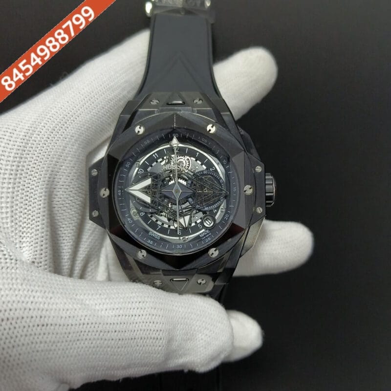 Hublot King Unicorn Full Black Rubber Strap Watch