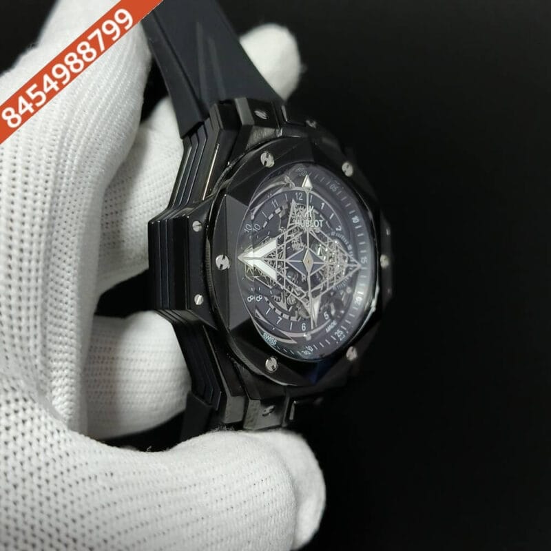 Hublot King Unicorn Full Black Rubber Strap Watch - Image 2