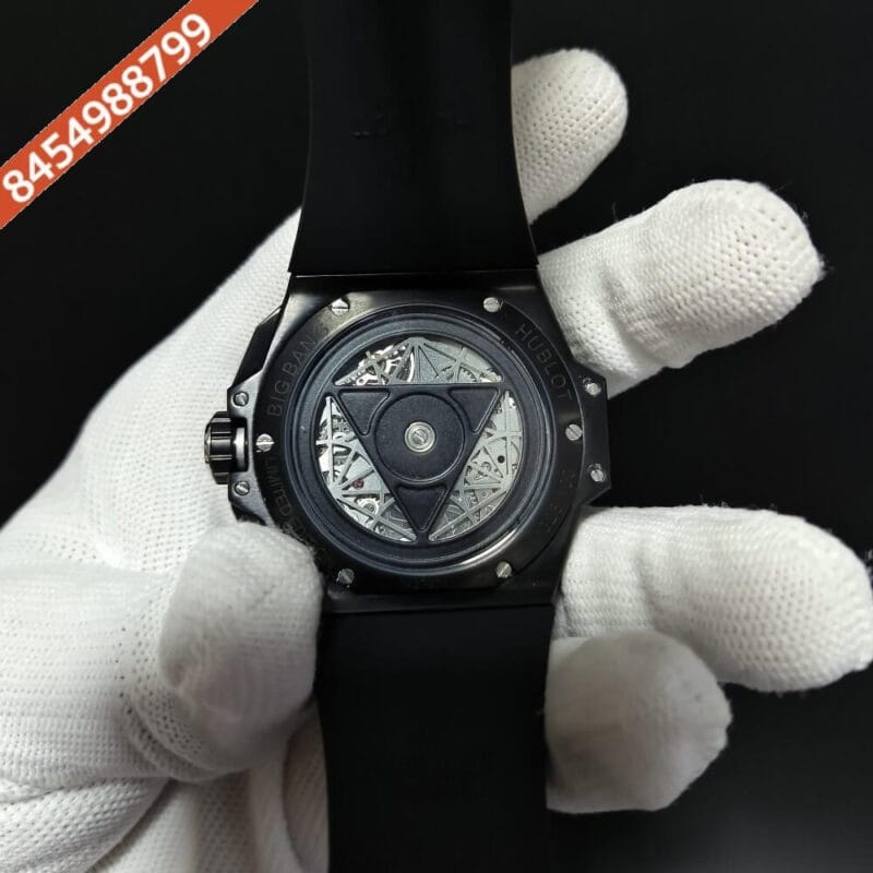Hublot King Unicorn Full Black Rubber Strap Watch - Image 4