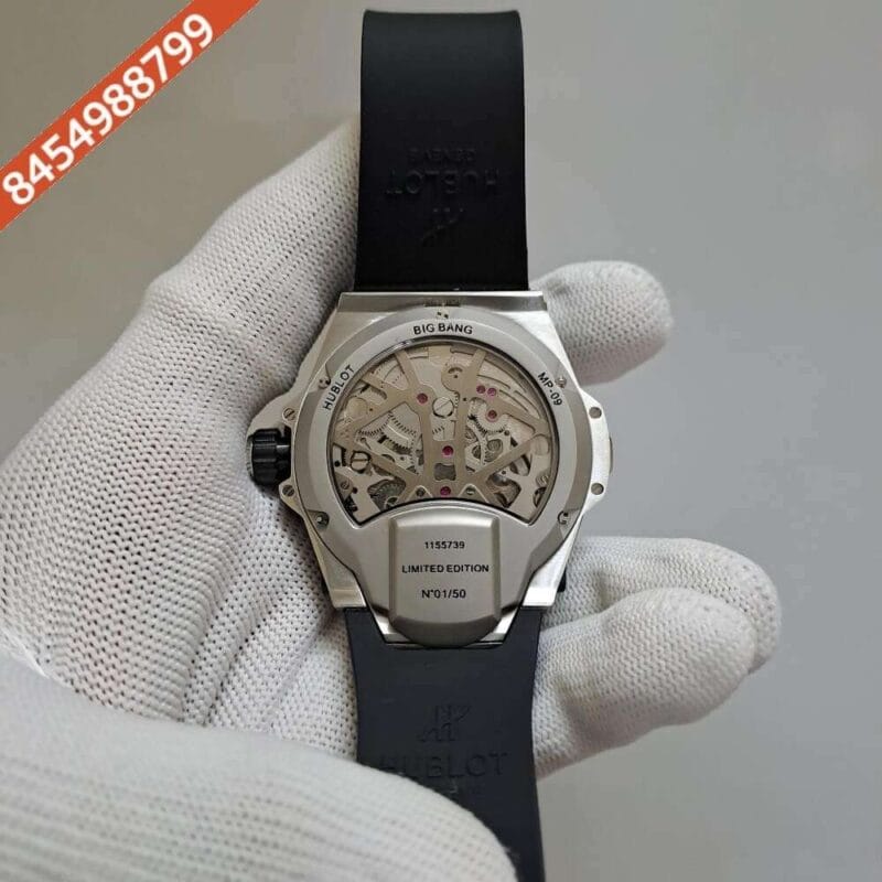Hublot MP-09 Tourbillon Silver Black Dial Swiss Automatic Watch - Image 4