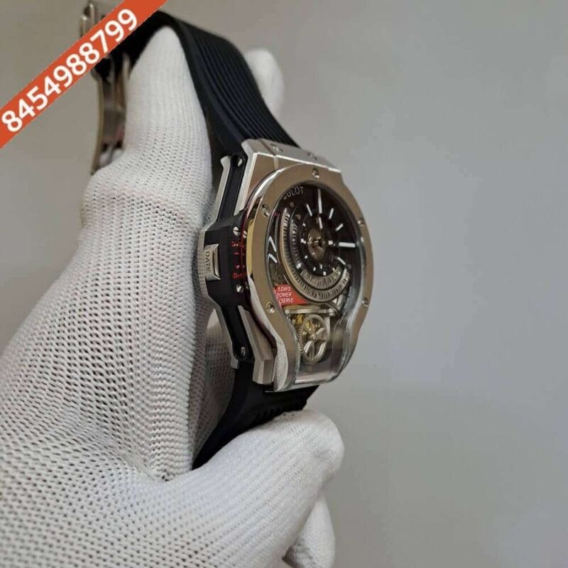 Hublot MP-09 Tourbillon Silver Black Dial Swiss Automatic Watch - Image 3