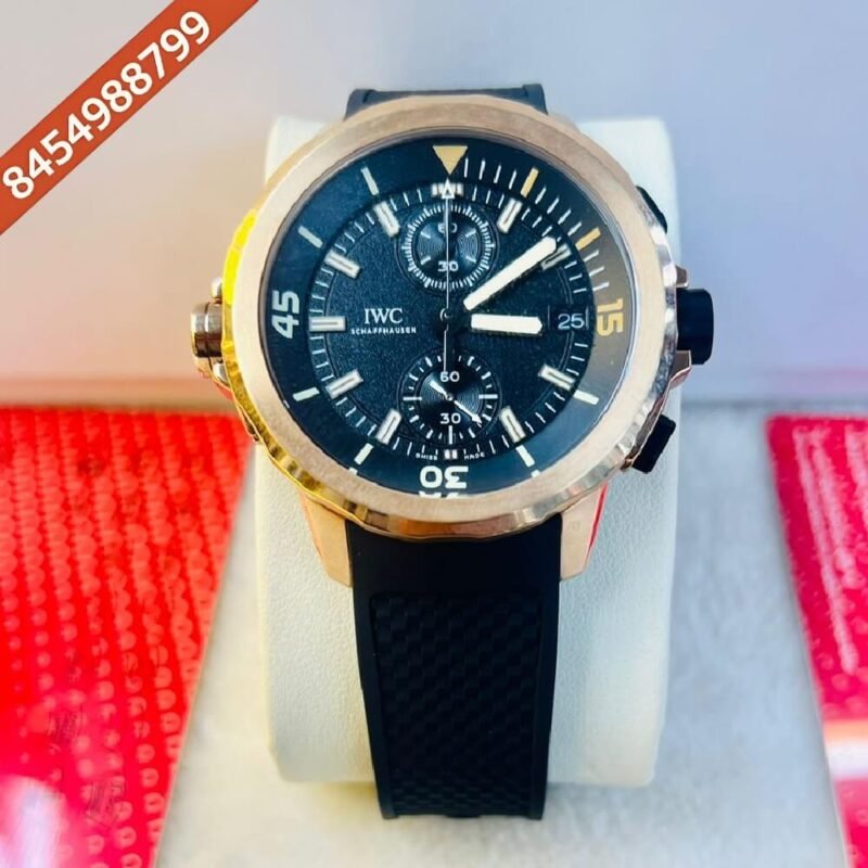 IWC AQUATIMER CHRONOGRAPH EDITION Rose Gold Black Dial Swiss ETA 89365 Calibre Automatic Movement Watch