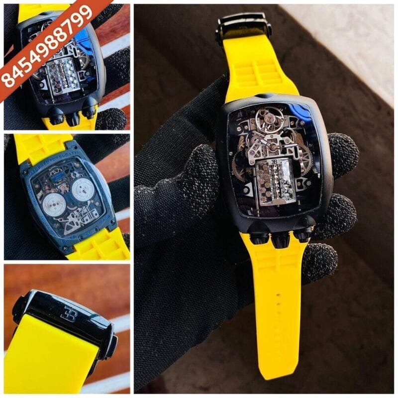 Jacob & Co Buggati Black Yellow Strap Edition Swiss Automatic Watch - Image 2