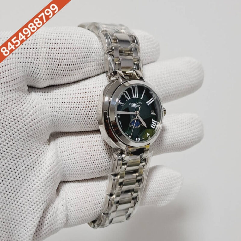 Longines PrimaLuna Green Dial Swiss Watch - Image 3