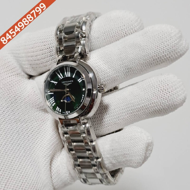 Longines PrimaLuna Green Dial Swiss Watch - Image 2
