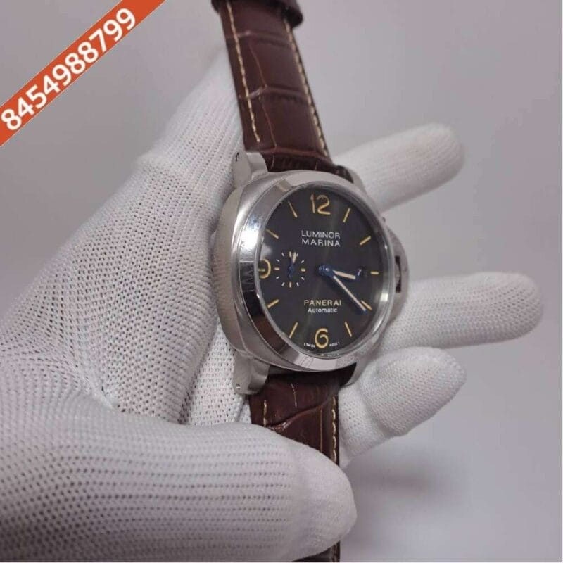 Luminor Marina Panerai Green Dial Leather Strap Automatic Watch - Image 2