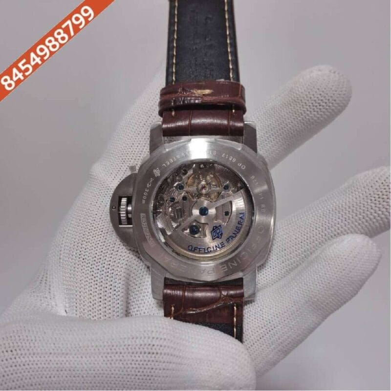Luminor Marina Panerai Green Dial Leather Strap Automatic Watch - Image 4