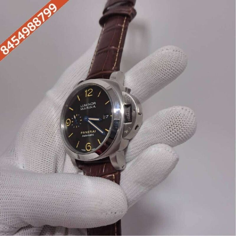 Luminor Marina Panerai Green Dial Leather Strap Automatic Watch - Image 3