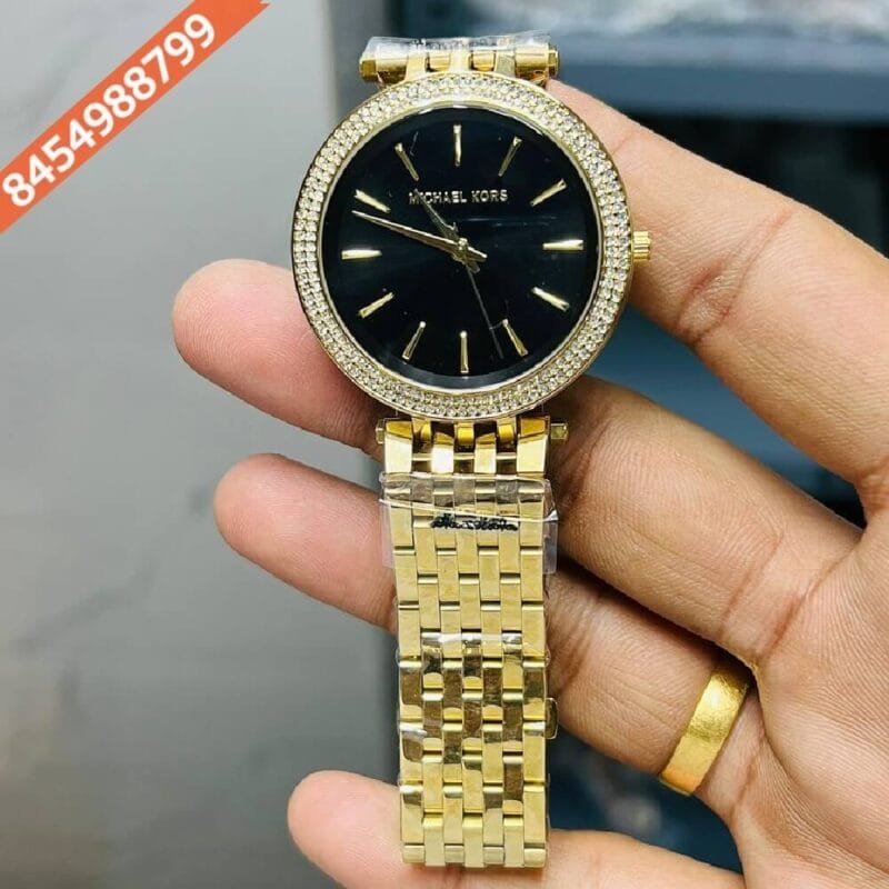 Michael Kors Darci Full Gold Black Dial Watch