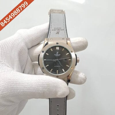 Hublot Classic Fusion Full Grey Black Dial Leather Swiss Automatic Watch