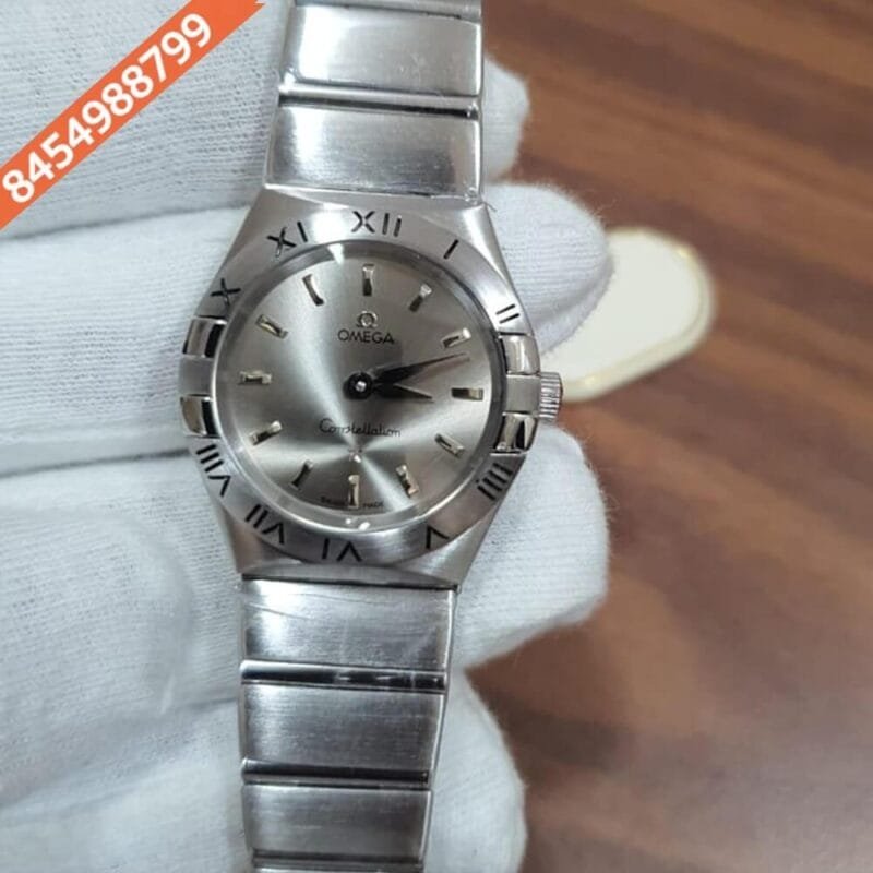 Omega Constellation Full Silver Stick Marker Grey Dial Watch