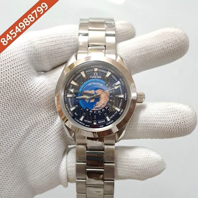 Omega Seamaster Aqua Tera World Time Blue Dial Stainless Steel Swiss Automatic Watch