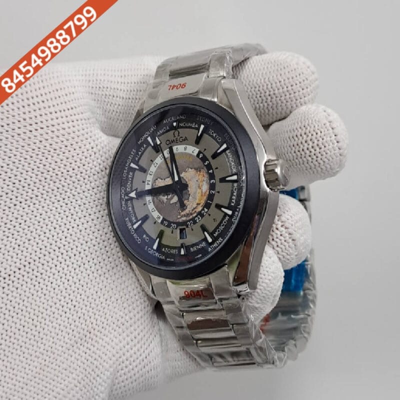 Omega Seamaster Aqua Tera World Time Grey Dial Stainless Steel Swiss Automatic Watch - Image 3