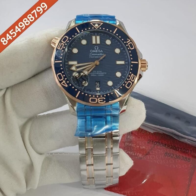 Omega Seamaster Diver 300 Professional Dual Tone Blue Dial Swiss ETA Calibre 8800 Automatic Movement Watch