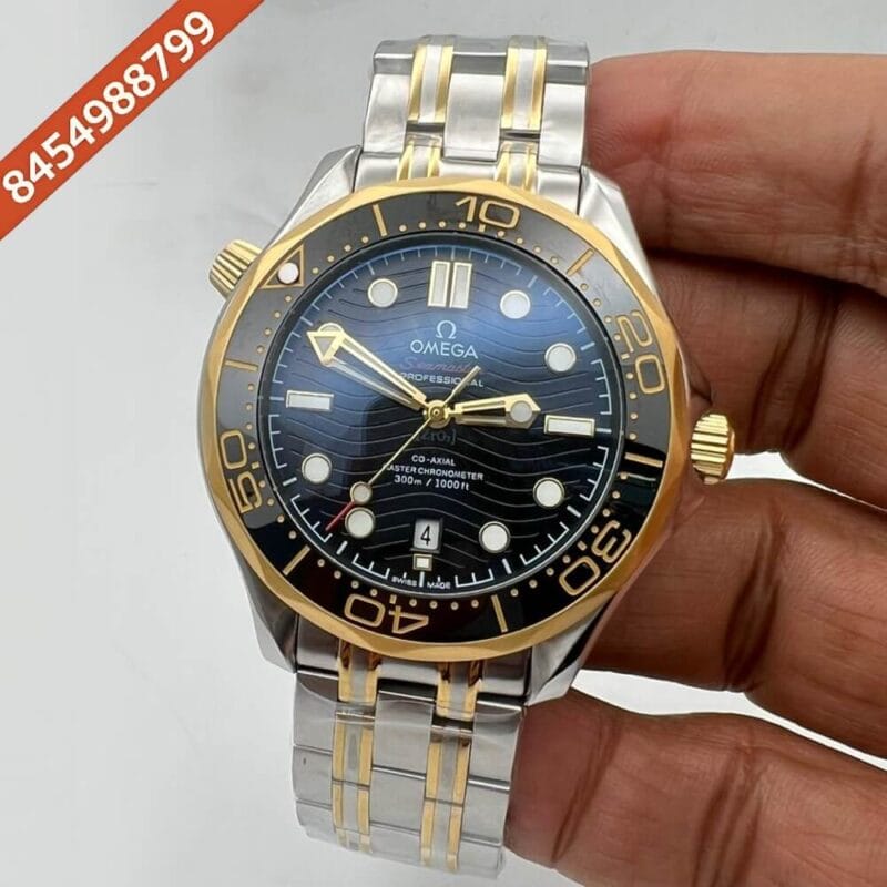 Omega Seamaster Diver Professional Gold  Dual Tone  Black Dial Swiss Automatic Watch