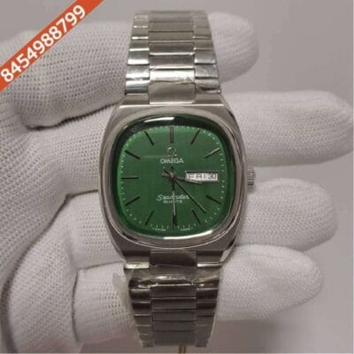 Omega Seamaster Square Steel Green Dial Swiss Watch