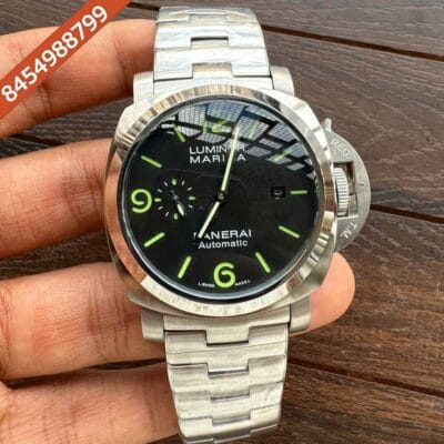 Panerai Marina Green Marking Steel Black Dial Swiss Automatic Watch