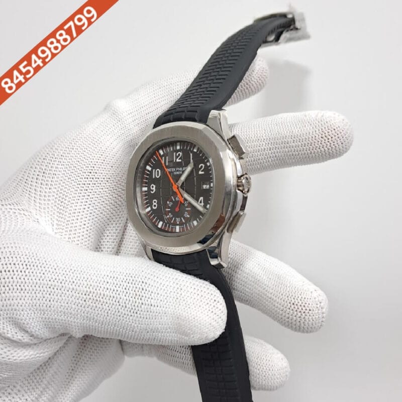 Patek Philippe Aquanaut GMT Black Dial Black Rubber Strap Swiss Automatic Watch - Image 3