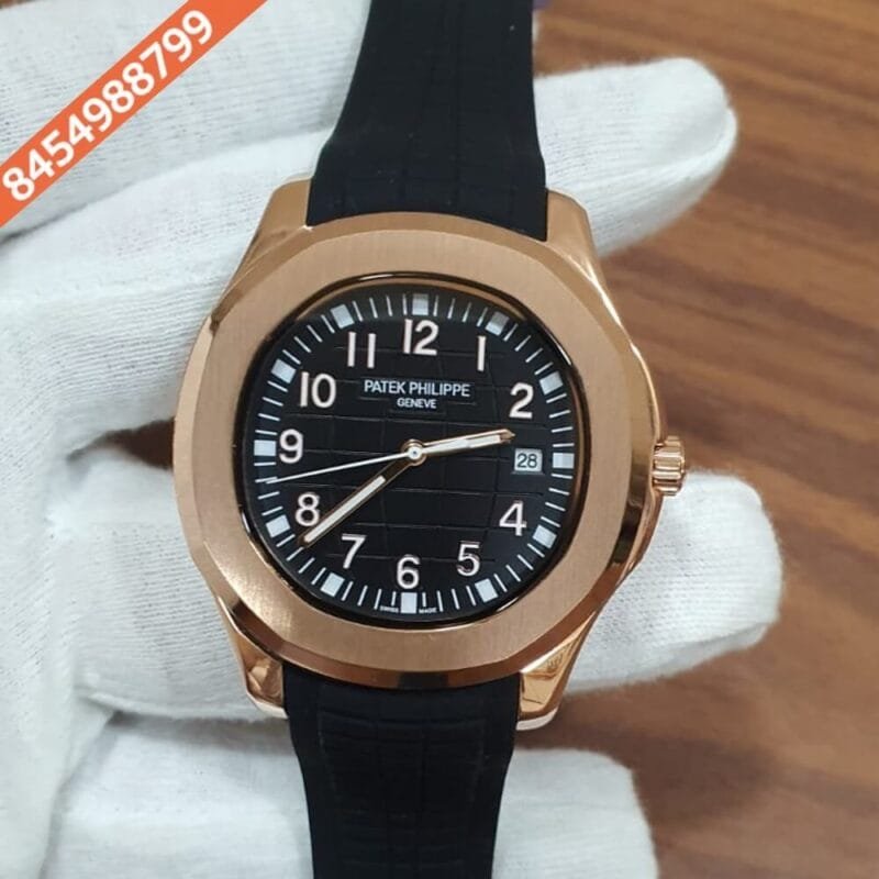 Patek Philippe Aquanaut Rose Gold Black Swiss Automatic Watch