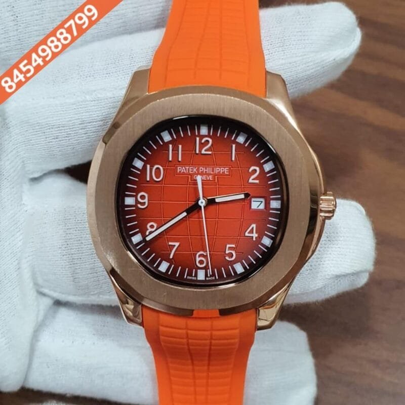 Patek Philippe Aquanaut Rose Gold Orange Swiss Automatic Watch