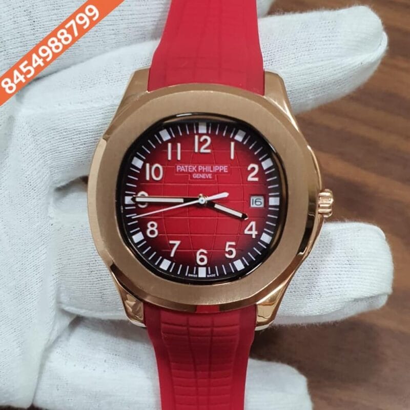 Patek Philippe Aquanaut Rose Gold Red Swiss Automatic Watch