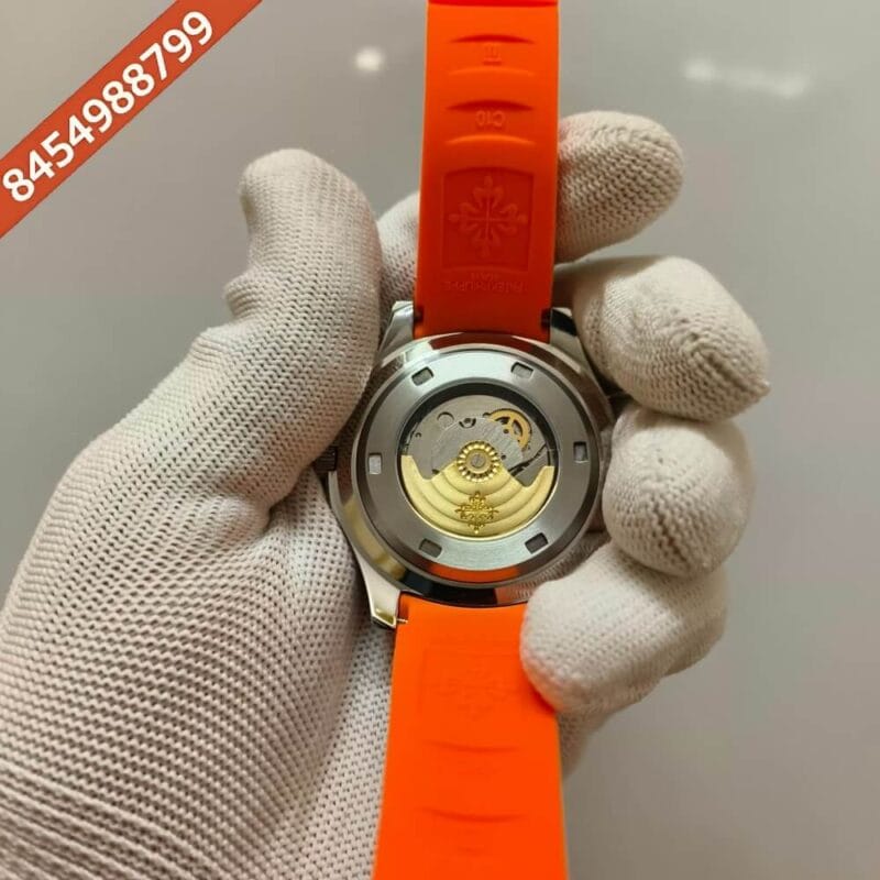 Patek Philippe Aquanaut Silver Orange Dial Swiss Automatic Watch - Image 4