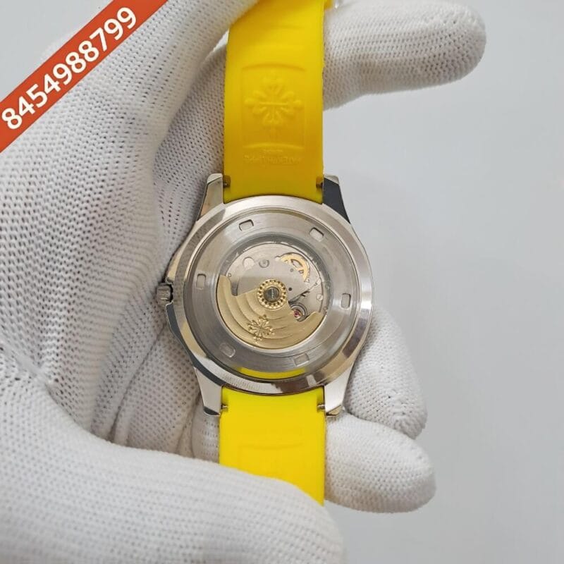 Patek Philippe Aquanaut Silver Yellow Dial Swiss Automatic Watch - Image 4