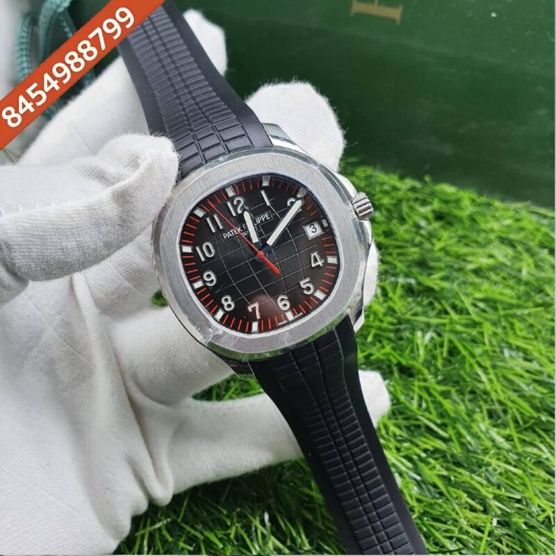 Patek Philippe Aquanaut Steel Black Rubber Strap Swiss ETA Caliber 5168G Valjoux Movement Automatic Watch
