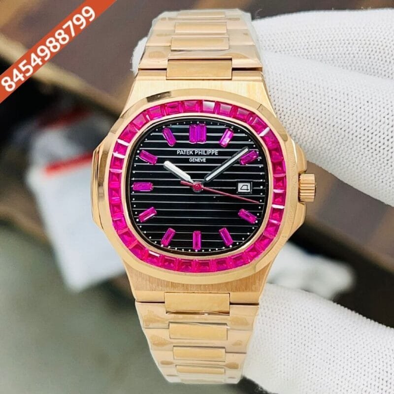 Patek Philippe Nautilus Pink Emerald Swiss Automatic Watch