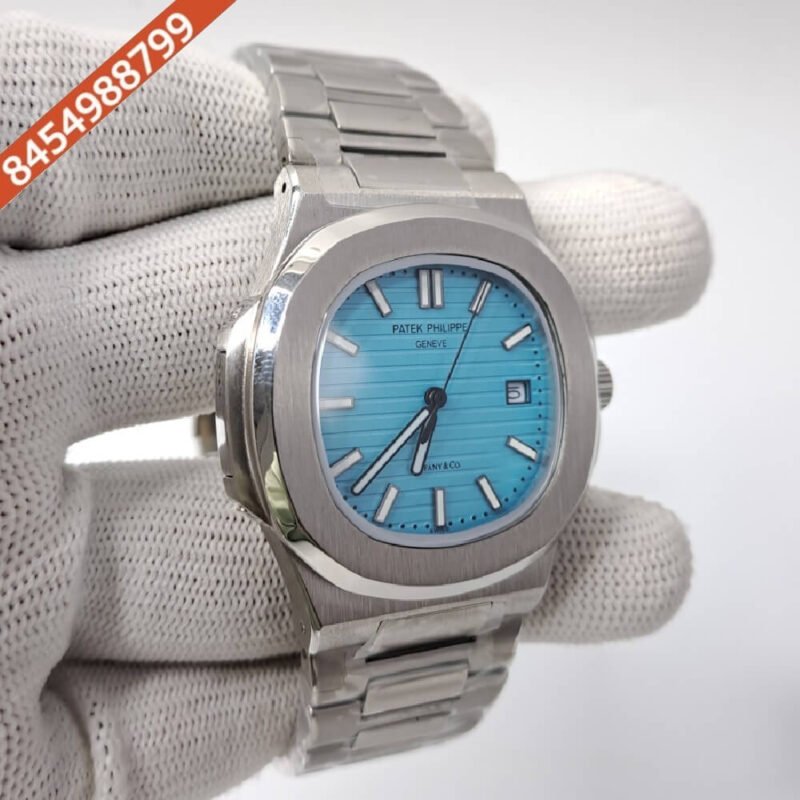 Patek Phillippe Nautilus Steel Sky Blue Dial Swiss Automatic Watch - Image 2