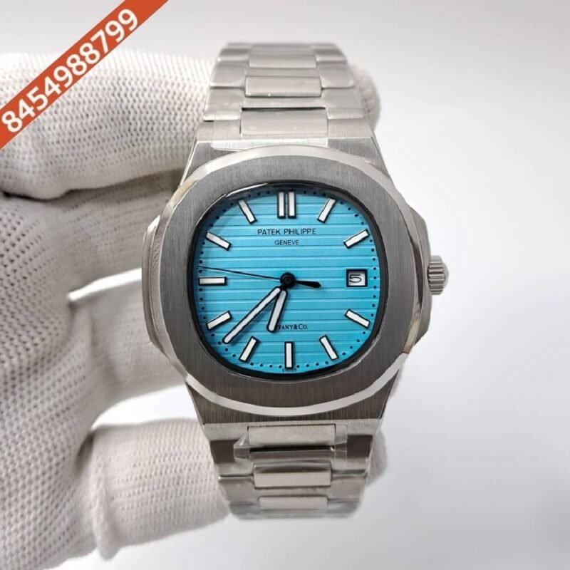 Patek Phillippe Nautilus Steel Sky Blue Dial Swiss Automatic Watch