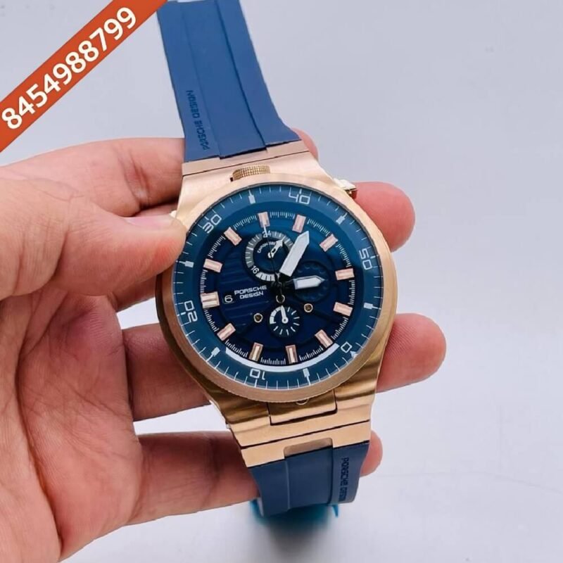 Porsche Design Diver Blue Dial Blue Rubber Strap Watch