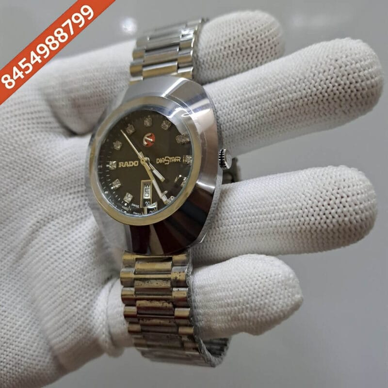 Rado Dia Star Full Silver Black Dial Swiss Automatic Watch - Image 3
