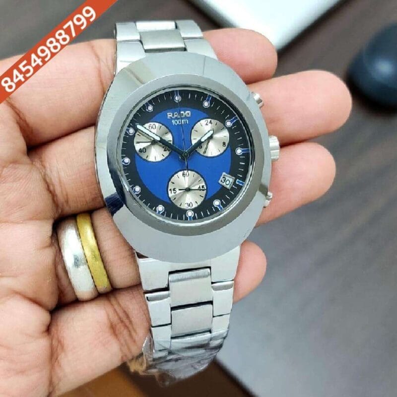 Rado Diastar Chronograph Steel Blue Dial  Watch