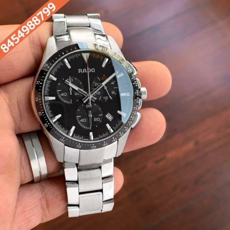 Rado Hyperchrome Chronograph Silver Black Dial Watch